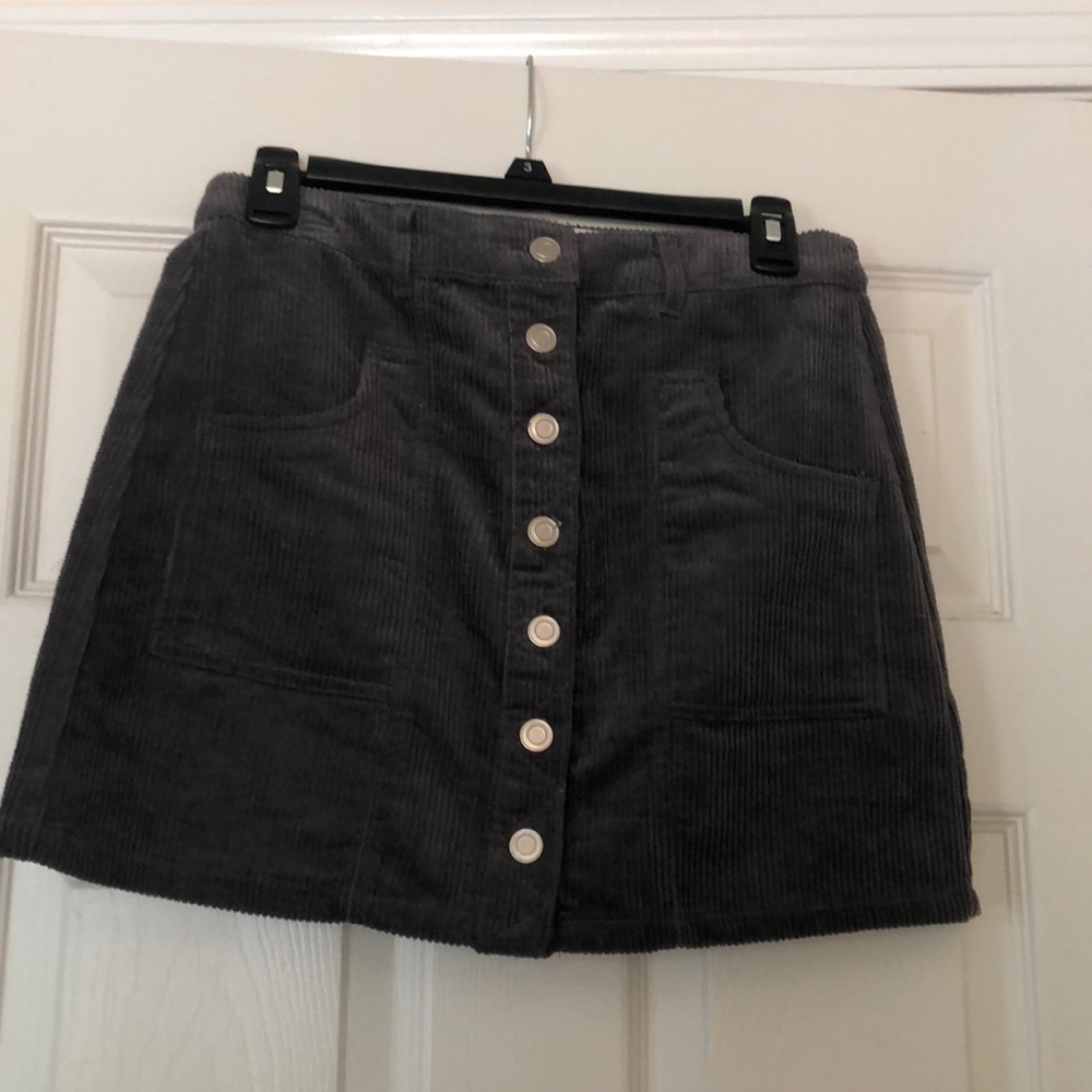 gray/purple mini skirt